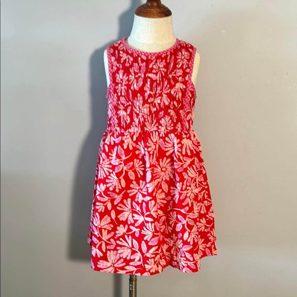 Floral Red Kids Dress
